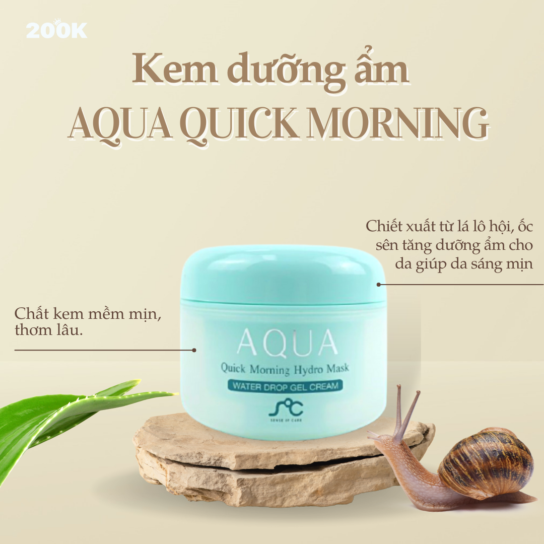 Gel dưỡng ẩm dịu nhẹ, chiết xuất lô hội SOC Aqua Quick Morning 80g