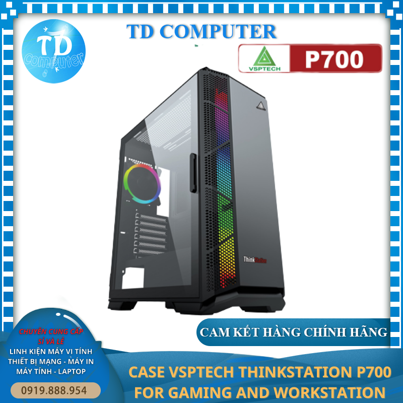 Vỏ máy tính Case VSP P700 ~ (ATX, MATX, ITX, EATX) Kính cường lực không FAN - Hàng chính hãng TECH VISION phân phối