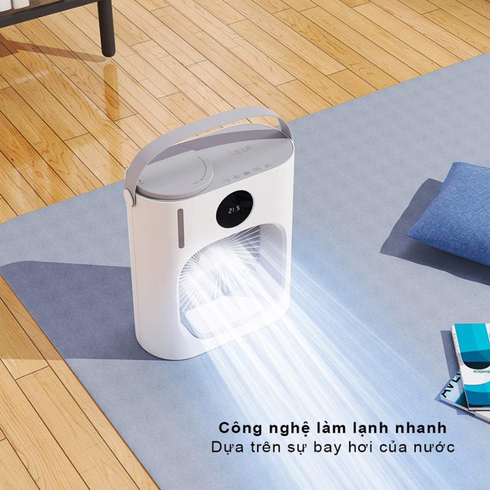 Quạt làm mát bằng hơi nước Xiaoda XD-ZMLFS01 nguồn 5V 2A không có pin có thể dùng được pin sạc dự phòng chân sạc type C