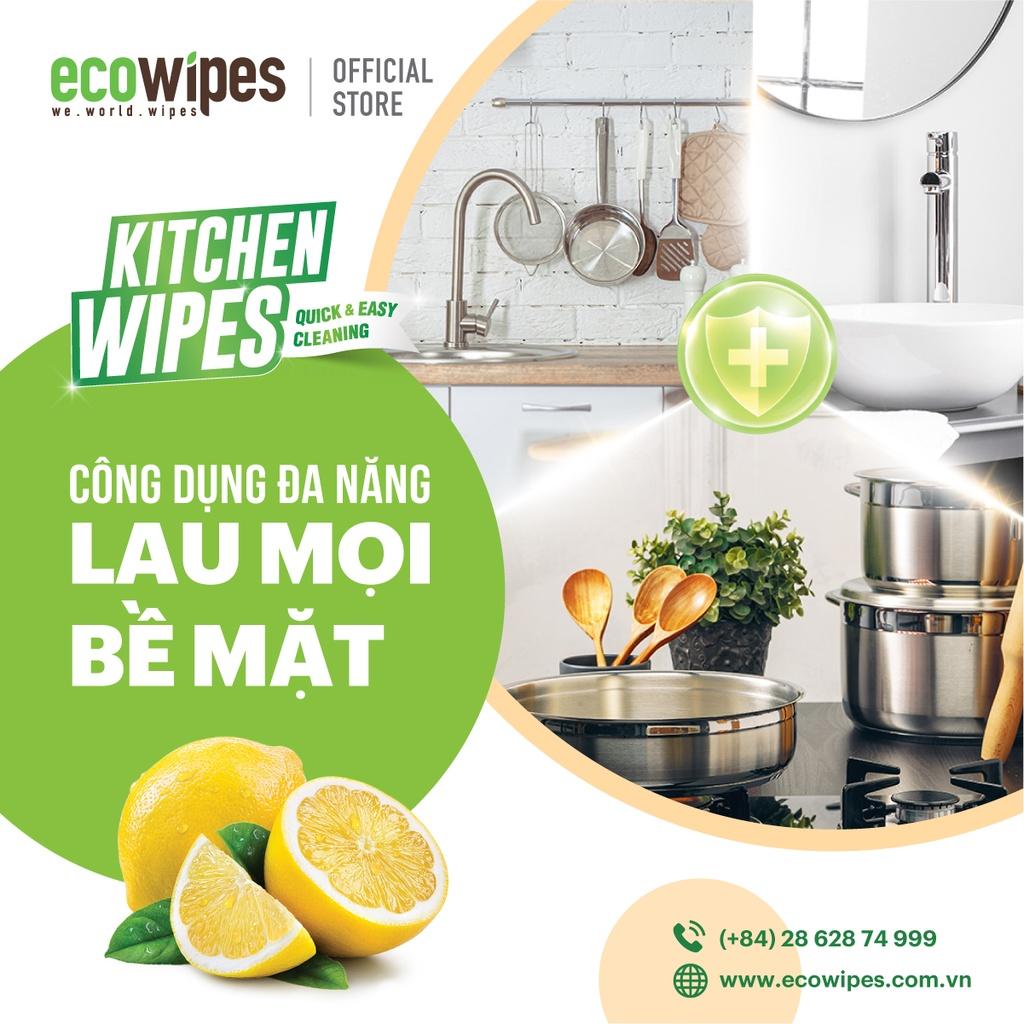 Combo 05 gói khăn giấy ướt lau bếp Kitchen Wipes gói 42 tờ làm sach khử mùi nhanh chóng