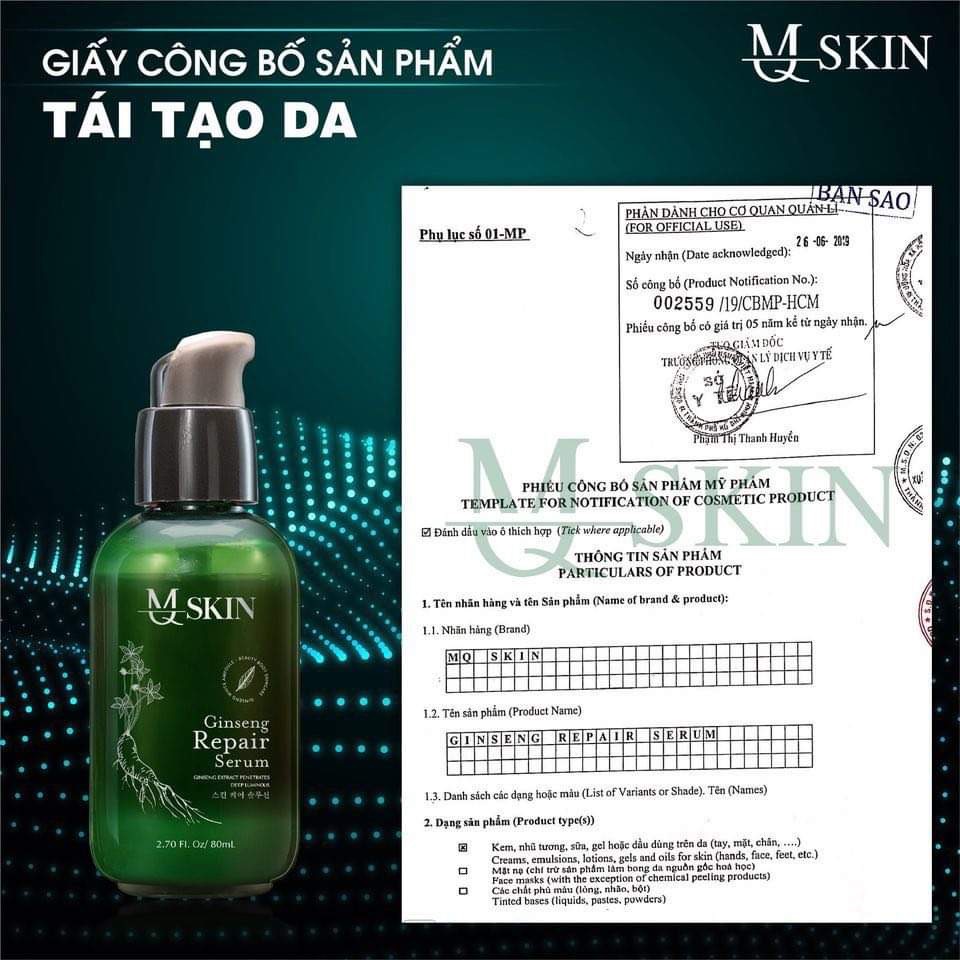 Serum thay da nhân sâm Mqskin tái tạo da nhân sâm giúp giảm trắng da, hồng da, thâm nám, tàn nhang và giảm mụn
