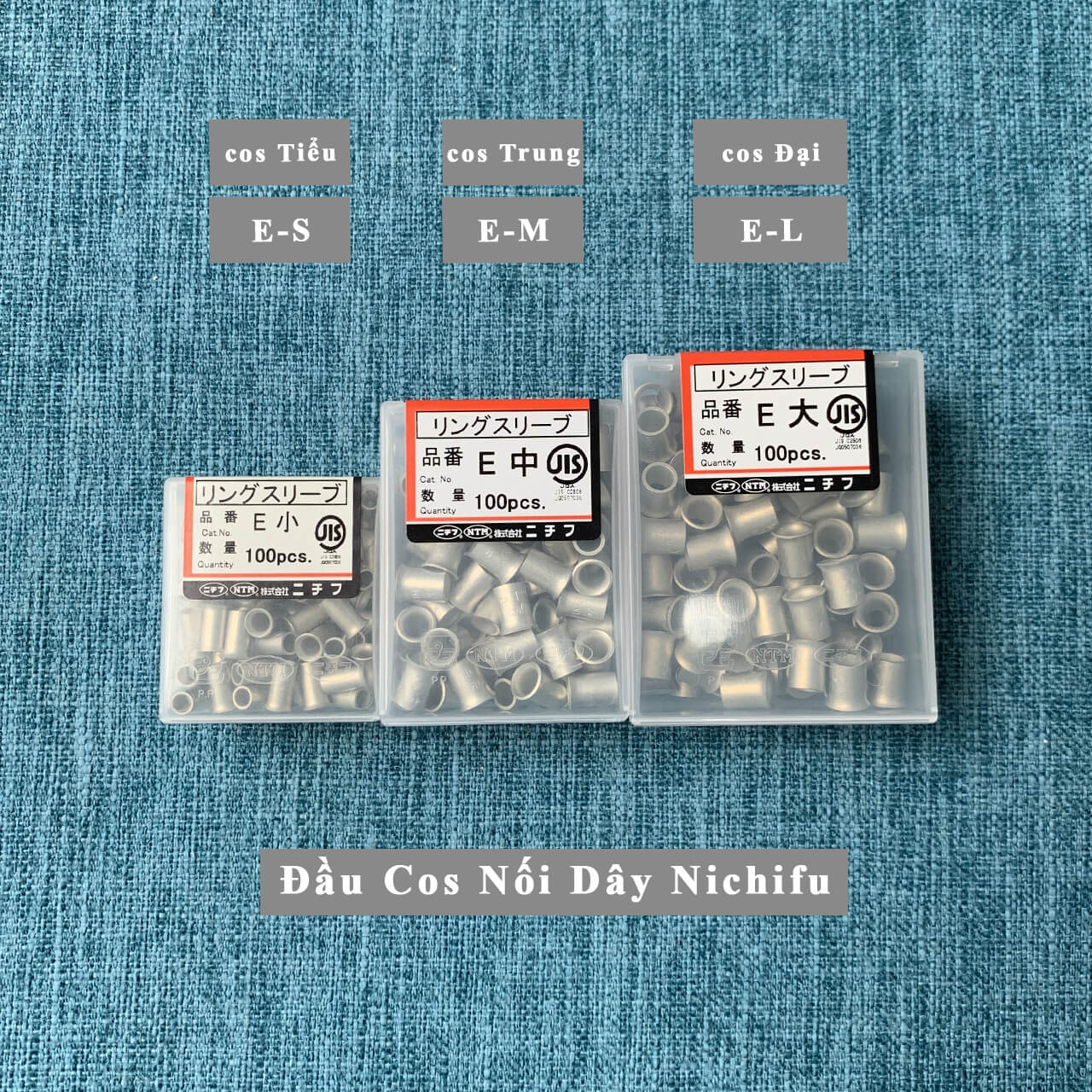 Đầu cos Nichifu E-M, Đầu cos nối dây điện E-M, Đầu cos loại Trung Nichifu Nhật Bản