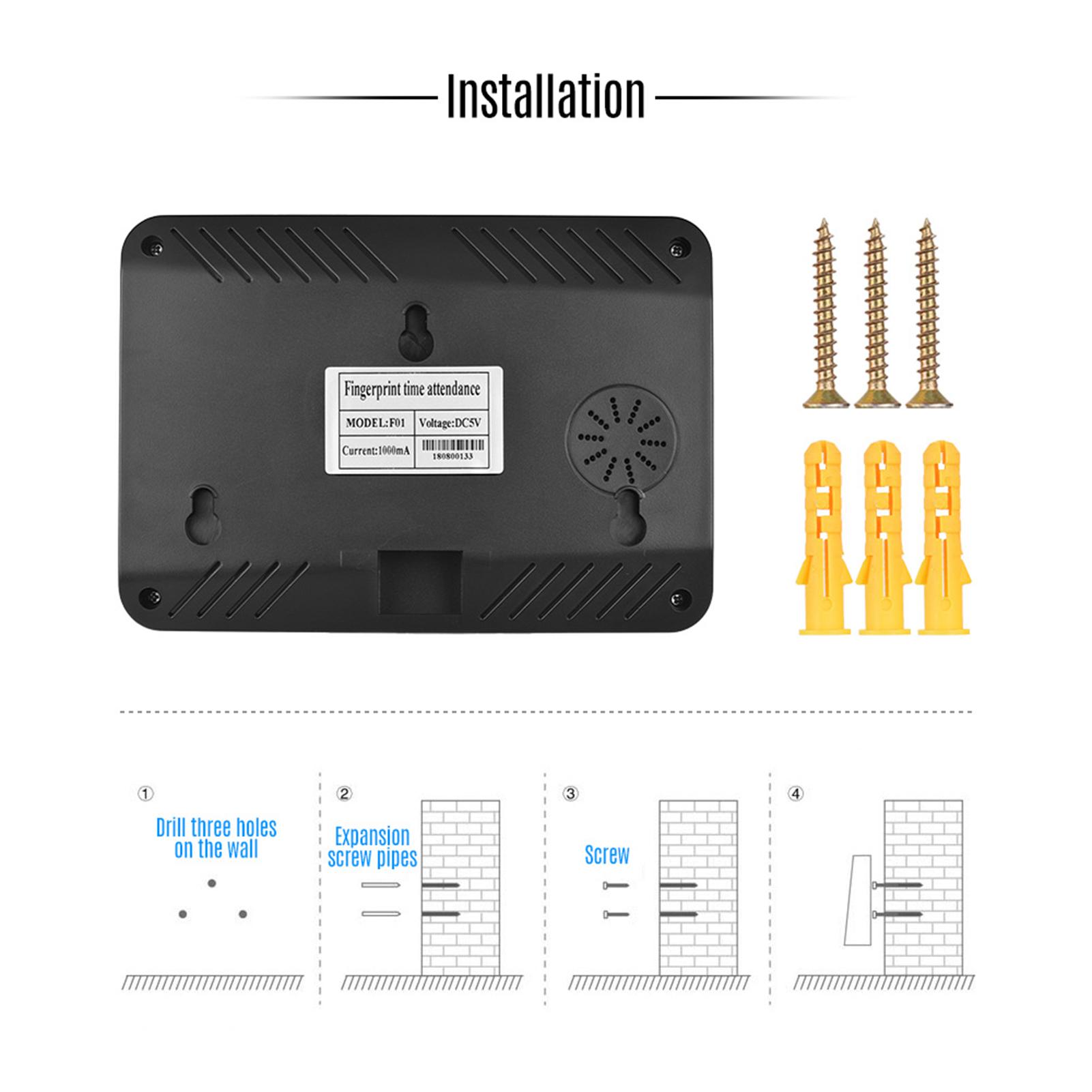 Máy Chấm Công Mật Khẩu Vân Tay Sinh Trắc Học Đa Ngôn Ngữ Với Màn Hình Lcd 2,4 Inch H1
