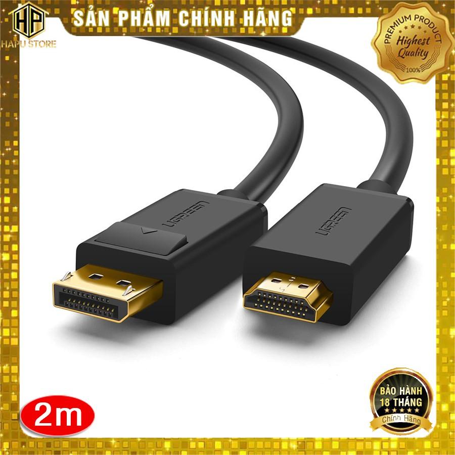 Cáp Displayport To HDMI dài 2M Ugreen 10202 Chính Hãng - Hàng Chính Hãng