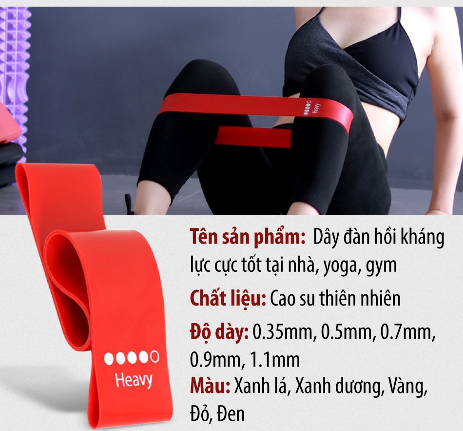 Dây đàn hồi mini band,Bộ 5 dây đàn hồi tập gym tập yoga dây đàn hồi kháng lực cao cấp, dây đàn hồi tập thể dục BG hàng nhập khẩu