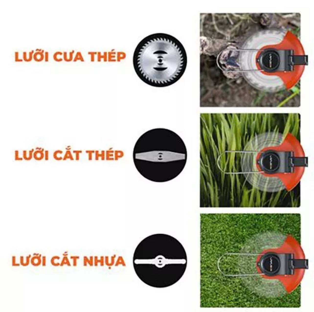 Máy cắt cỏ cầm tay dùng pin LAPUSE.N, LÕI ĐỒNG 100%  (bảo hành 12 tháng)