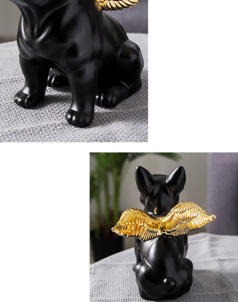 Tượng chú chó tài lộc Angle Black Bull