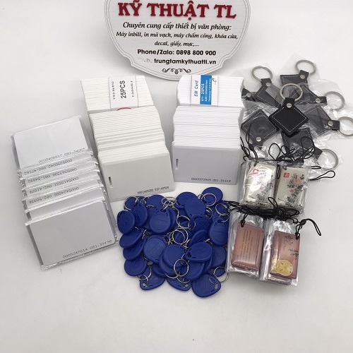 Thẻ từ máy chấm công tần số 125 Khz - thẻ từ móc khóa RFID màu đỏ