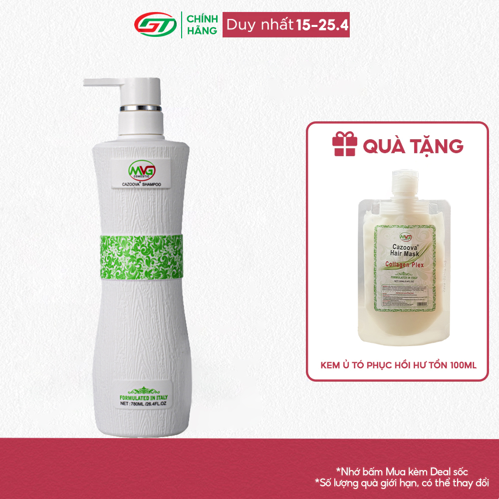 Dầu gội giảm gàu, phục hồi tóc hư tổn tóc, loại bỏ tế bào chết da đầu CAZOOVA 500ML &amp; 780ML