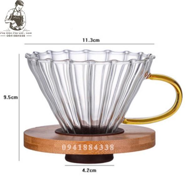 Bình Pha Drip Coffee V60 Phễu Lọc Có Tay Cầm