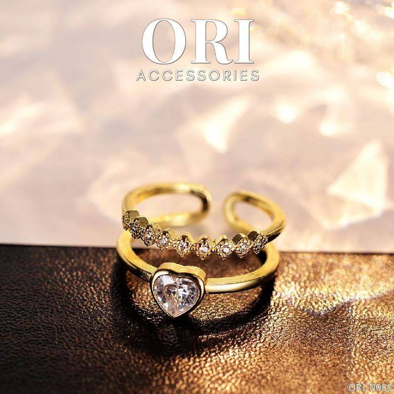 Nhẫn nữ Freesize Mặt trái tim Nerissa thời trang tinh tế ORI ACCESSORIES N003