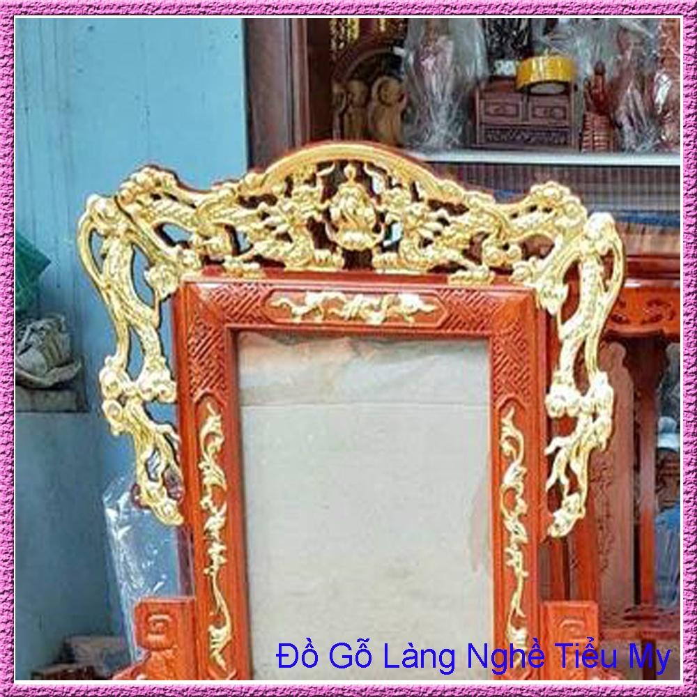 Khung ảnh rồng Tứ Linh gỗ Hương dát vàng đài loan cực sang trọng cho bàn thờ gia tiên nhà bạn