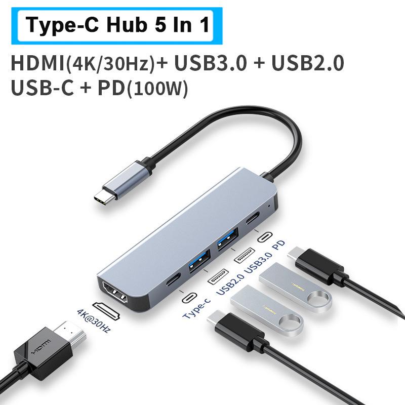 (8 in 1) HUB Type C, USB 3.0 PD100W HDMI Tốc Độ Cao Cổng Chia USB Mở Rộng Kết Nối Chuyển Đổi Cho Laptop Táo Laptop PC