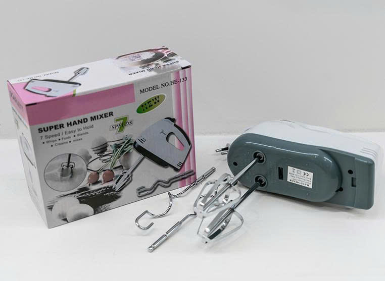 Máy Đánh Trứng Cầm Tay 7 Tốc Độ Công Suất Lớn Tặng Kèm 4 Que Đánh Cao Cấp Thép Không Gỉ - Hàng Chính Hãng - Hàng Nhập Khẩu
