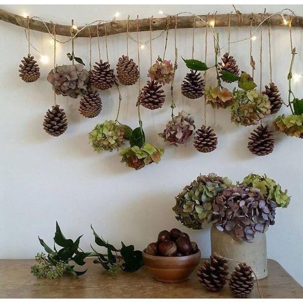 Sỉ 1kg 70 quả thông phủ tuyết có sẵn dây treo decor trang trí Noel làm vòng nguyệt quế Giáng sinh