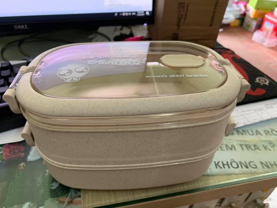 Hộp Đựng Cơm Lúa Mạch 2 Tầng