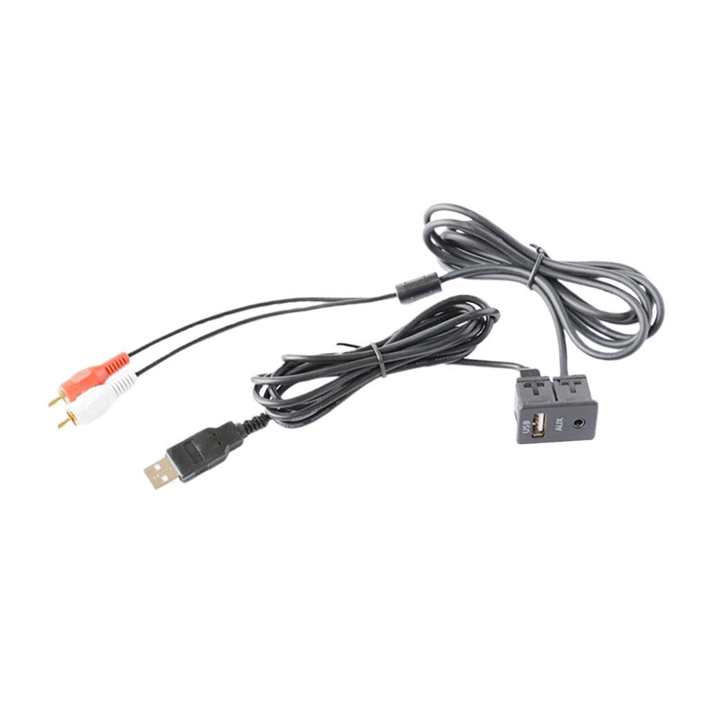 Car Mount USB AUX Adapter Extension Cable Lead Headphone