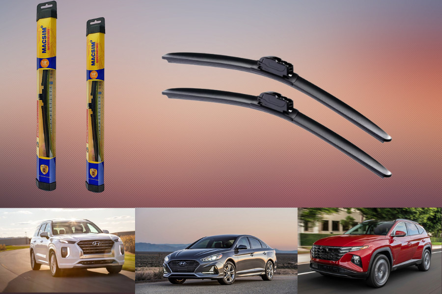 Combo chổi gạt nước mưa ô tô Nano Silicon Macsim cho xe Hyundai Elantra 2004-2011