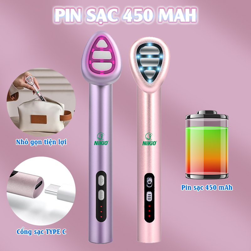 Máy massage mắt môi Nikio NK-125D - Thiết bị làm đẹp đa năng, công nghệ EMS, IPL, rung và nhiệt nóng