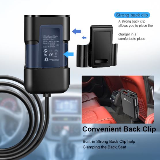 Cáp Sạc Nhanh Qc 3.0 4 Cổng Usb Dùng Trên Ô Tô Tiện Lợi- Hàng Chính Hãng