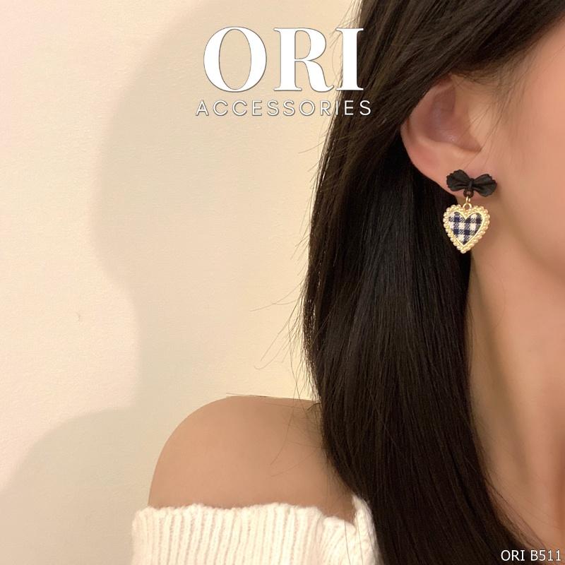 Bông tai nữ trái tim nơ Alida xinh xắn thời trang ORI ACCESSORIES B511