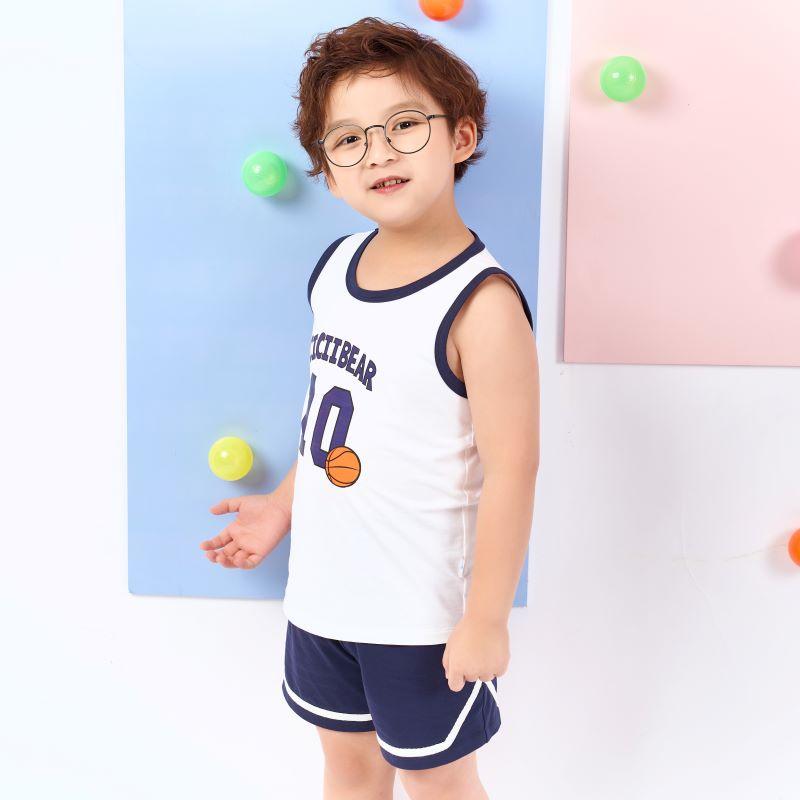 &lt;15-33Kg-Size 3-8 tuổi&gt; Đồ bộ quần áo thun cotton dành cho bé trai mặc nhà mùa hè Econice 2022G