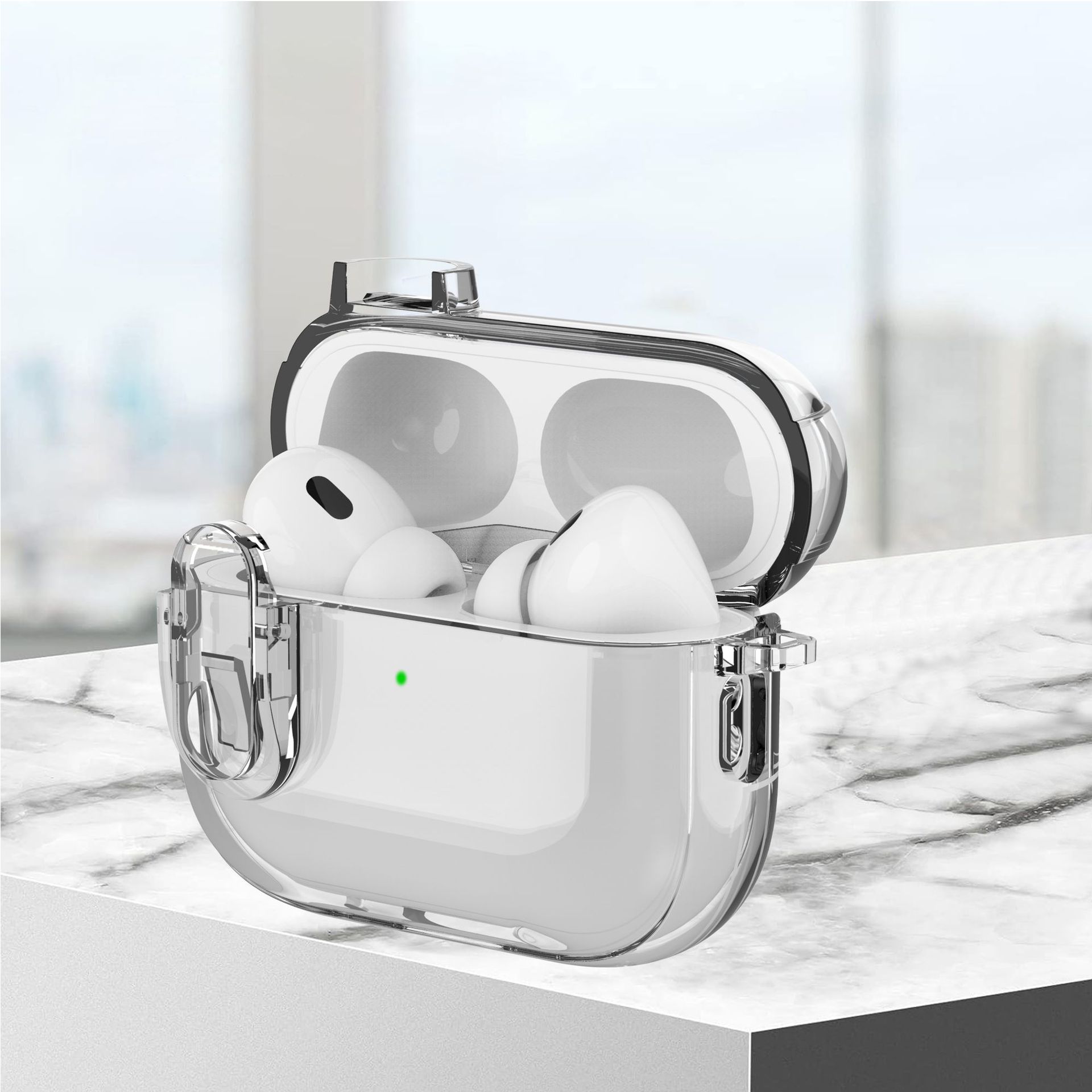 Ốp Case Bao Trong Suốt Dành Cho Airpods 4, Khoá An Toàn, Chống Sốc, Kai.N Crystal Lock, Kèm Móc Treo_ Hàng chính hãng