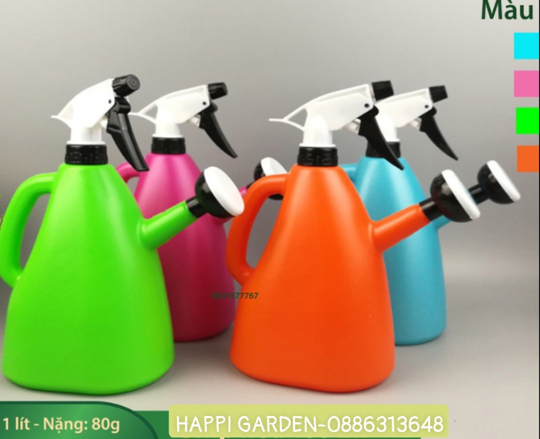 Bình 1 lít phun tưới 2 đầu nhựa PP cao cấp