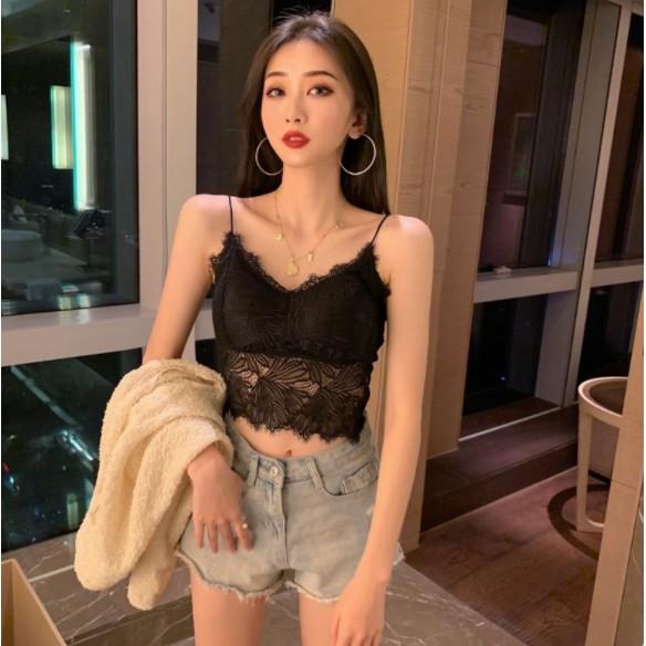 Áo Bra 2 Dây Ren Hoa Lót Mỏng Siêu Sexy Dáng Dài _NEW