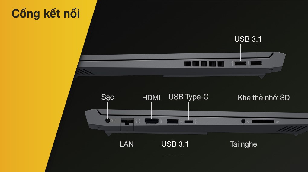Laptop HP VICTUS 16 e0170AX R7 5800H/8GB/512GB/4G RTX3050Ti/16.1"F/144Hz/Win11//Đen - Hàng chính hãng