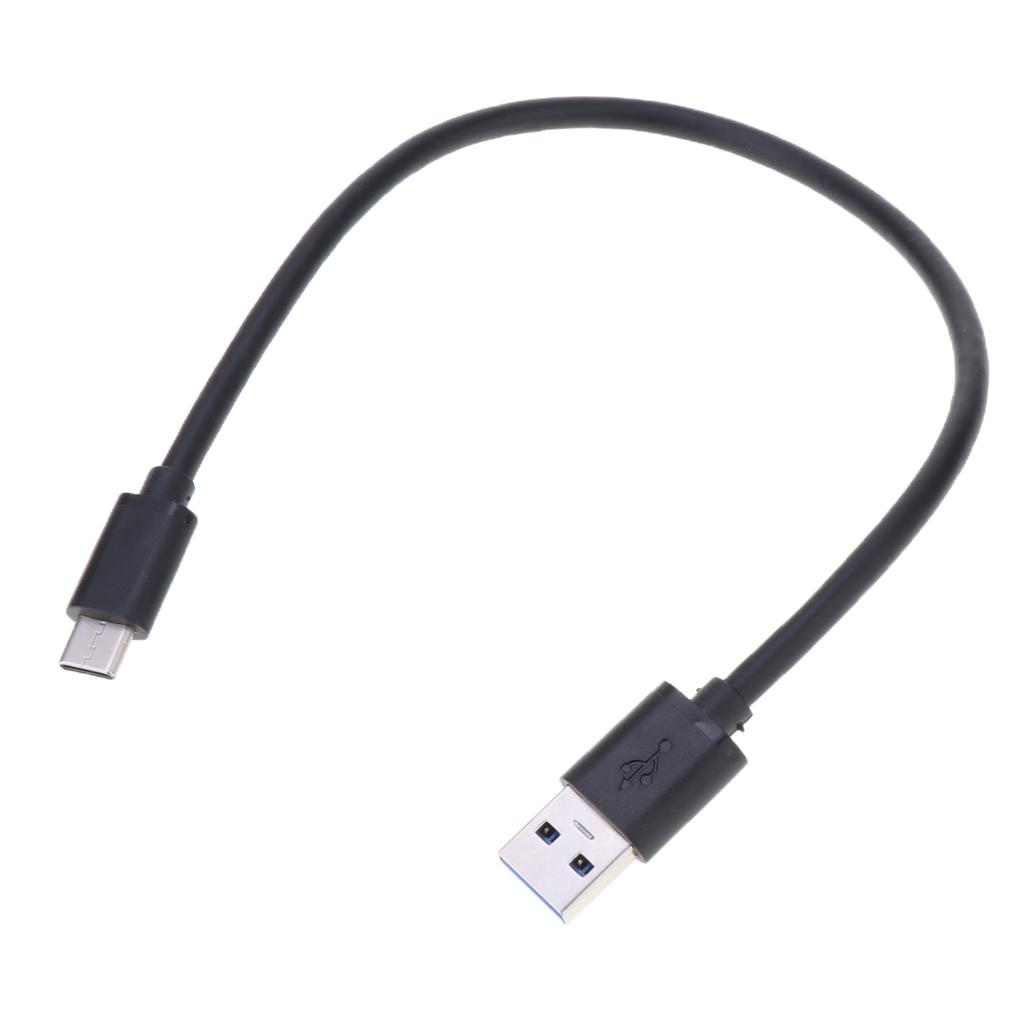 30cm USB to Type C Cable Data Sync Charging Cord Black