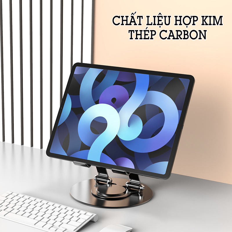 Giá Đỡ Hợp Kim Nhôm Để Bàn Xoay 360 Độ Cho Điện Thoại, Máy Tính Bảng, Iphone, Ipad L08 - Hàng chính hãng