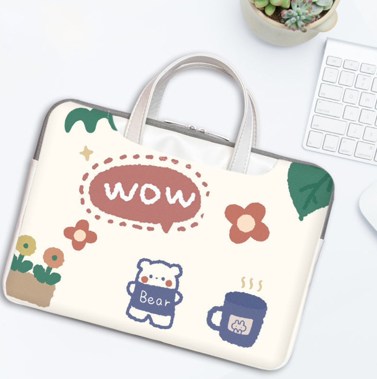 Túi xách da chống sốc laptop máy tính surface, túi công sở nữ cặp đựng laptop cute dễ thương
