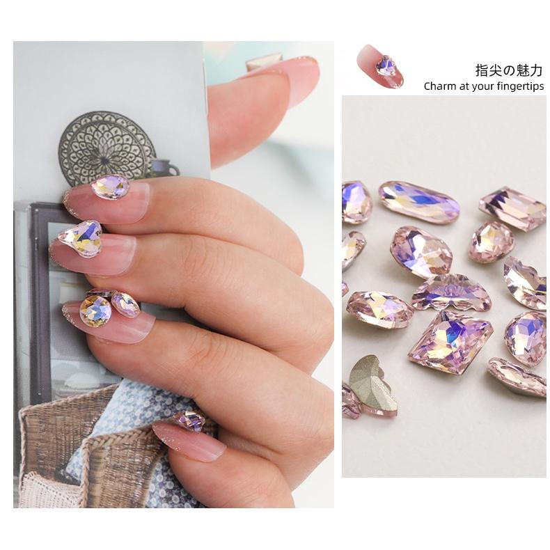 Hủ 10 Viên Đá Khối Hồng Ngũ Sắc Ánh Vàng Gold