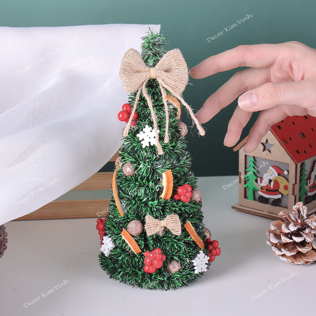Cây Thông Hình Tháp Lát Cam THAP02 20cm Cây Thông Trang Trí Giáng Sinh Cây Thông Noel