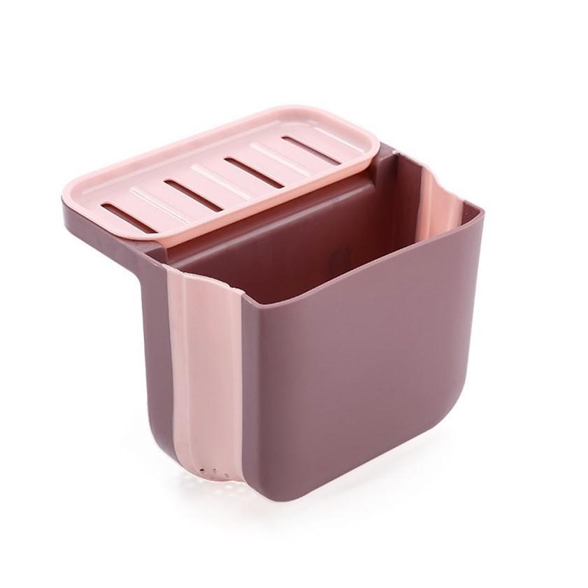 Rổ lọc rác giỏ khay lọc đựng rác đồ ăn thức ăn thừa treo bồn rửa bát rửa chén bằng nhựa gấp gọn