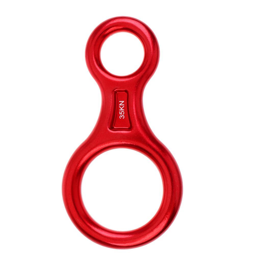 3 Pieces / Set 35KN Figure 8 Belay Device Climbing Descender Rappelling Ring Caving Rescue Equipment