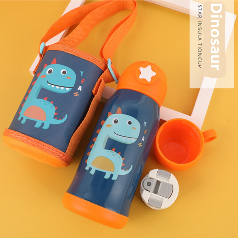 500 Ml Trẻ Em Inox Giữ Nhiệt Bình Nước Có Ống Hút Trẻ Em Di Động Cốc Nước Hoạt Hình Bình Nước Cho Học