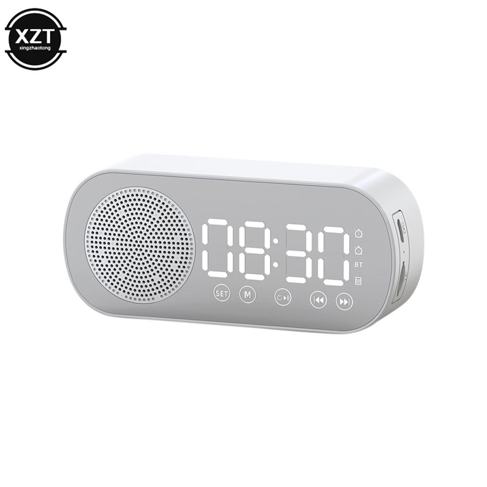 Loa Bluetooth không dây mới HD Gương TF Thẻ FM Radio Hifi Music Box loa di động mini với chức năng báo động đồng hồ Color: Pink