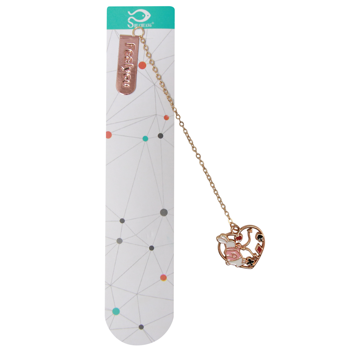 Bookmark Kẹp Sách Kim Loại Phối Charm Hình Thỏ - Mẫu 3