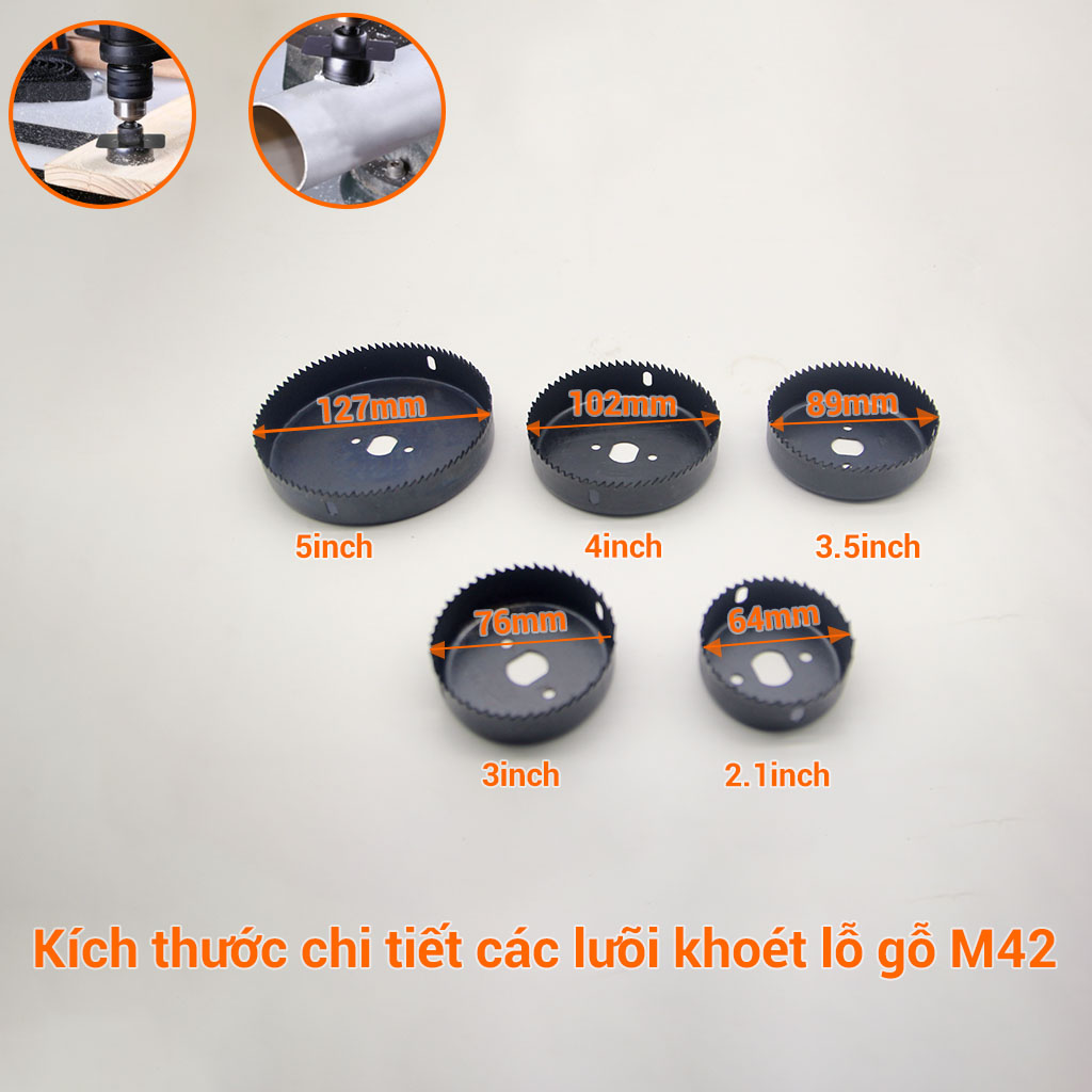 BỘ KHOÉT LỖ GỖ 8PCS M42