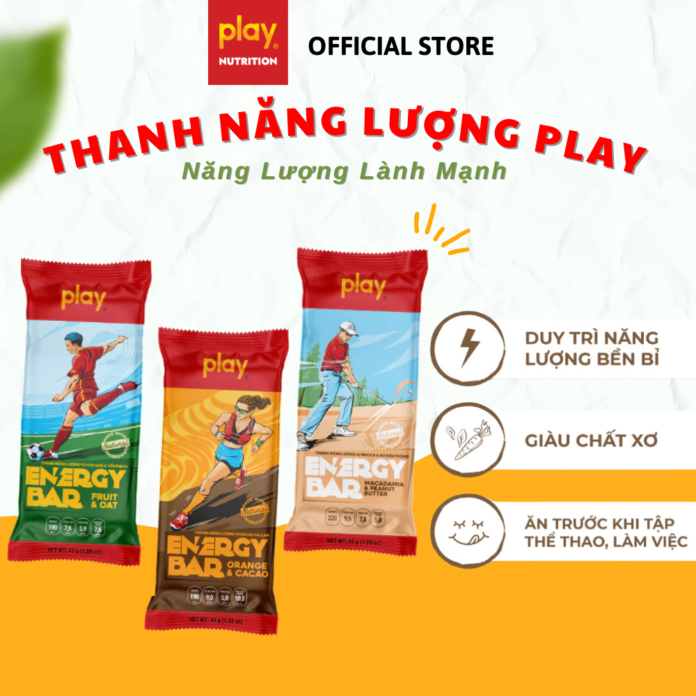 Thanh năng lượng PLAY 2.0 - Bánh ăn sáng dinh dưỡng, tiện lợi PLAY Energy bar