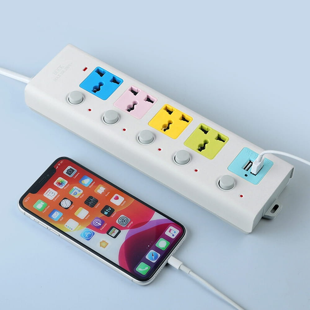 Ổ Cắm Điện OD01 USB Đa Năng Dây Dài 1.8m, 2 Cổng Cắm USB Có Chốt An Toàn Tiện Dụng -JL - HÀNG CHÍNH HÃNG