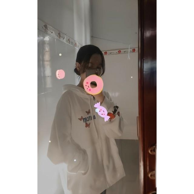 Áo Khoác Nỉ Bướm 2 Màu Đen Trắng Thu Đông Dáng Rộng Unisex Ulzzang