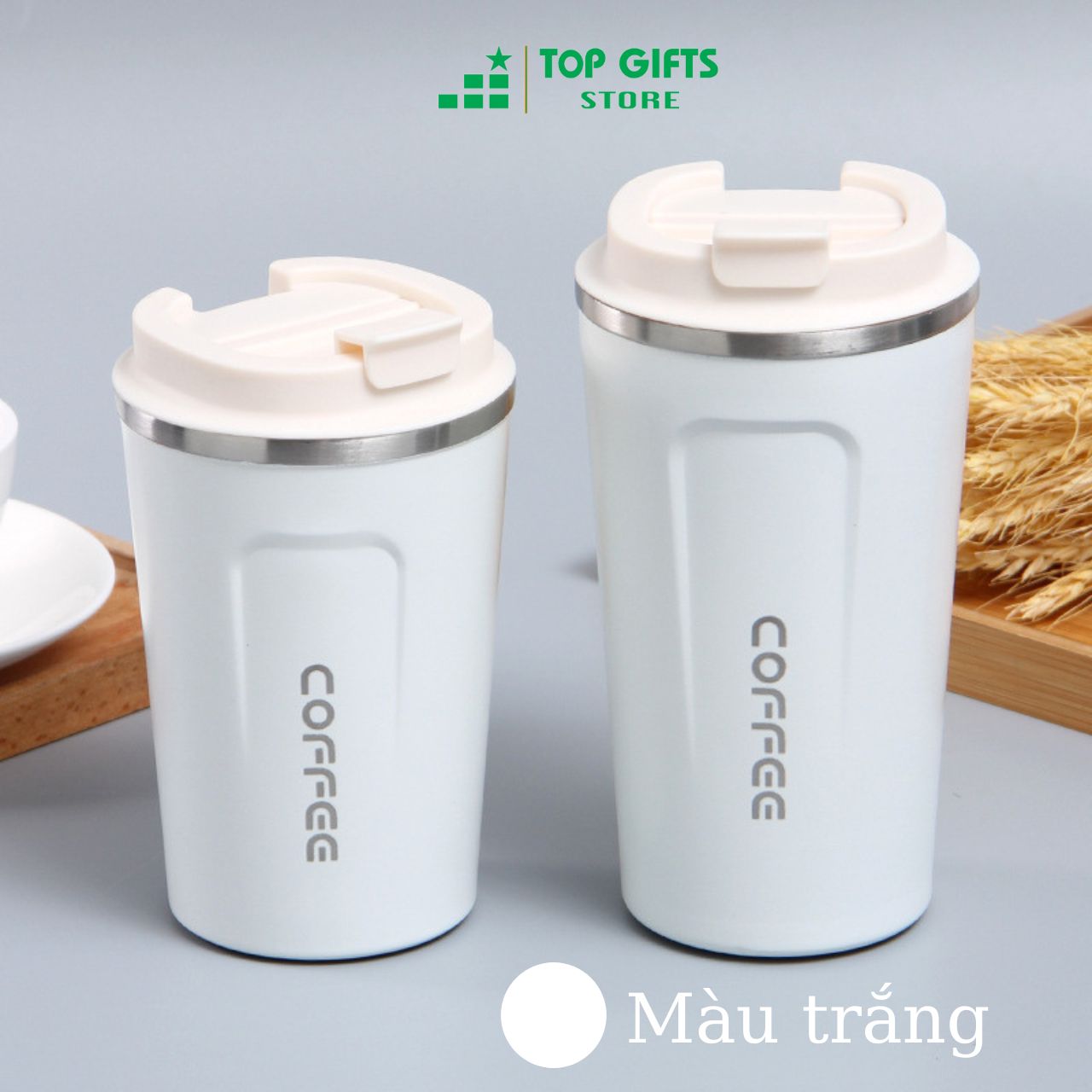 Cốc giữ nhiệt COFFEE khắc tên L5026 - 5 màu dung tích 380ml-510ml