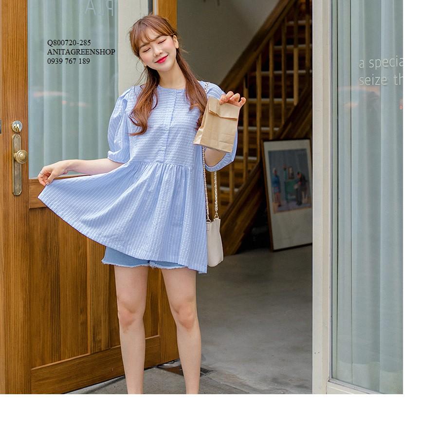 Q800720 ÁO BABYDOLL KẺ SỌC