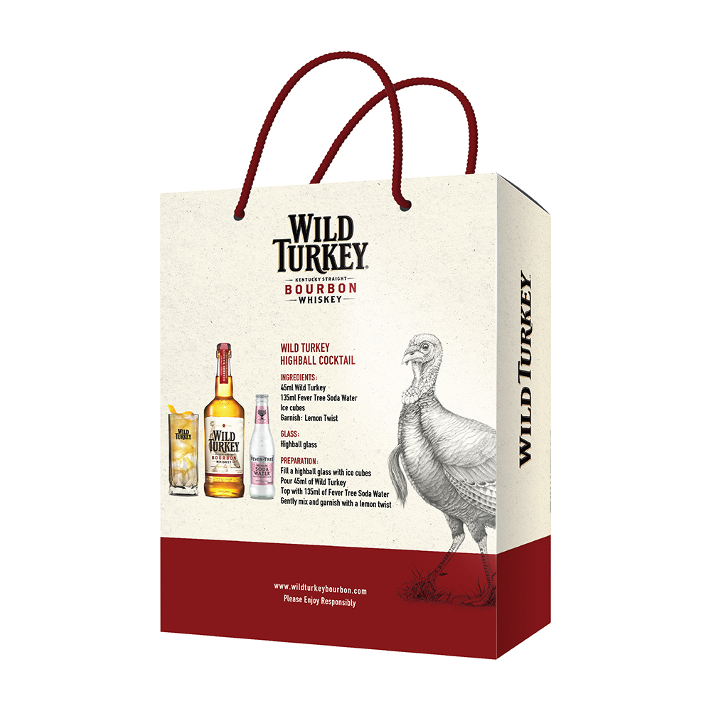 Set WILDTURKEY SODA: Rượu Wild Turkey Kentucky Straight Bourbon 40.5%750ml 02 Fever Tree Soda Water