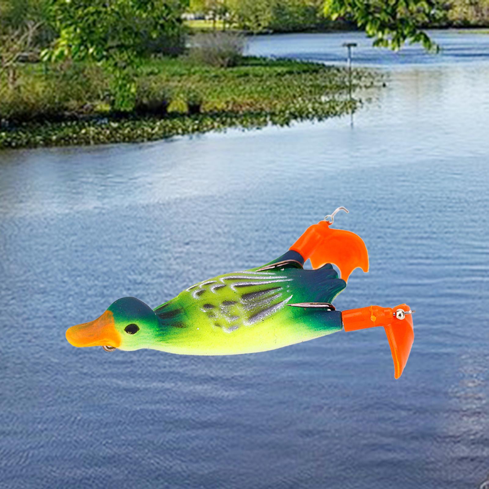 Duck Lure Soft Bait Silicone Fishing Lures Hooks , Realistic Propeller Floating Duckling Swimming Lures for Freshwater Saltwater Tackle Accessories