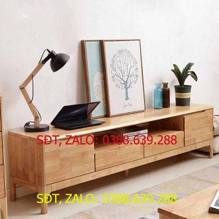 Kệ tivi phòng khách gỗ tự nhiên, Kệ tivi 4 ngăn tủ tiện dụng