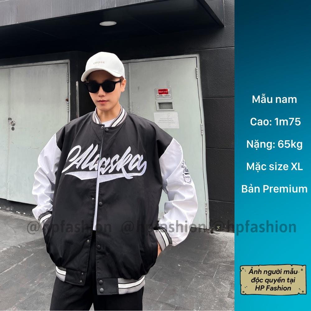 Áo bomber Varsity Jacket form rộng Alaska vải dù cao cấp ️ Áo khoác bóng chày dáng Unisex nam nữ D09